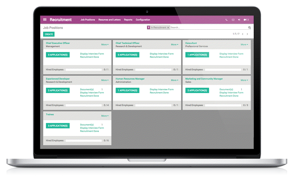 Odoo - Sample 2 for three columns