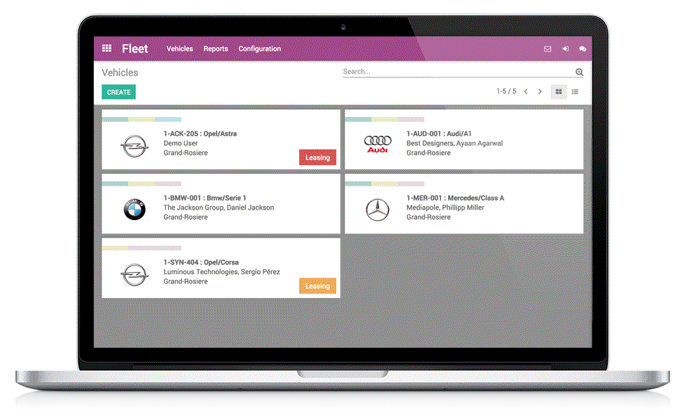 Odoo - Sample 2 for three columns